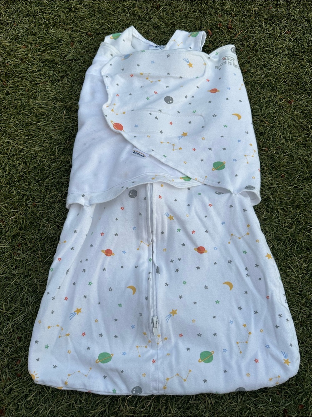 HALO White Space-Print Sleep Sack with Colorful Planets 3-6 mo